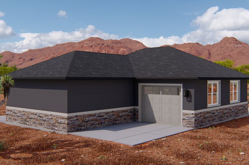 House Plan Design - Exterior - Rear Elevation for Traditional House Plan #1060-136, 1 bath