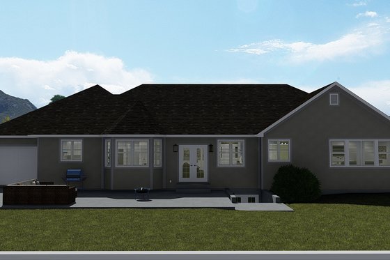 Exterior - Rear Elevation for Farmhouse House Plan #1060-47 - 3 bed, 2.5 bath