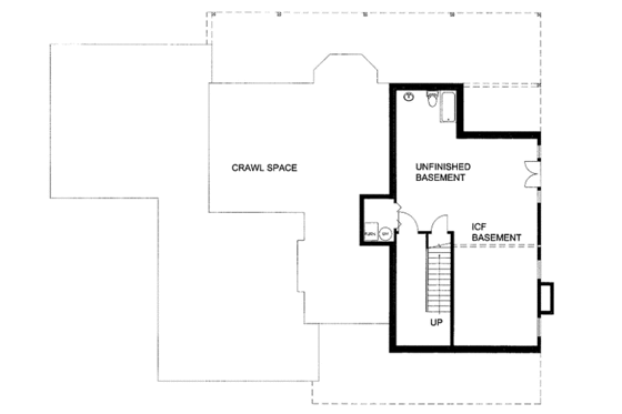 Floor Plan - Lower Floor for Bungalow House Plan #117-690 - 3 bed, 3 bath