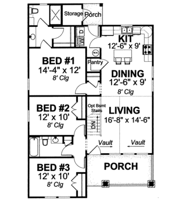 Craftsman Floor Plan - Main Floor Plan #20-1889