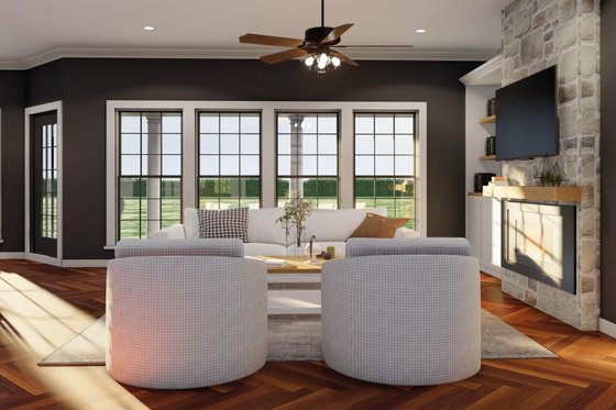 Interior - Family Room 3 for Country House Plan #17-421 - 4 bed, 3 bath