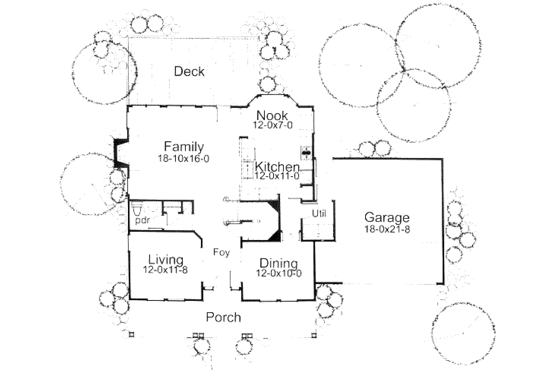 Floor Plan - Main Floor for Country House Plan #120-133 - 4 bed, 3 bath