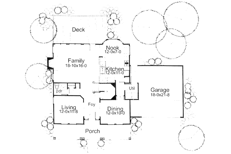 Home Plan - Floor Plan - Main Floor for Country House Plan #120-133 - 4 bed, 3 bath