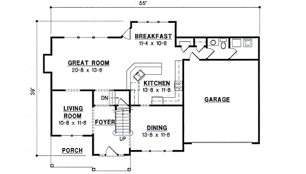 Traditional Floor Plan - Main Floor Plan #67-508