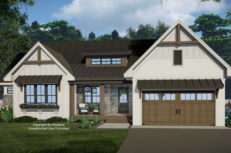 House Blueprint - Exterior - Front Elevation 4 for Farmhouse House Plan #51-1227 - 4 bed, 2 bath