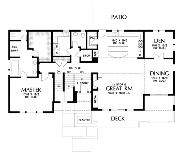 Dream House Plan - Contemporary Floor Plan - Main Floor Plan #48-680
