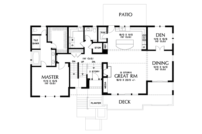Architectural House Design - Floor Plan - Main Floor for Contemporary House Plan #48-680 - 3 bed, 2.5 bath