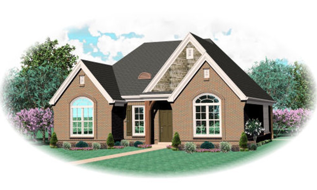 Exterior - Front Elevation 2 for European House Plan #81-13685 - 2 bed, 2 bath