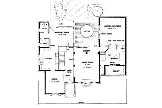 Floor Plan - Main Floor for European House Plan #410-410 - 4 bed, 3.5 bath
