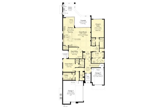 Floor Plan - Main Floor for Contemporary House Plan #930-552 - 5 bed, 4.5 bath