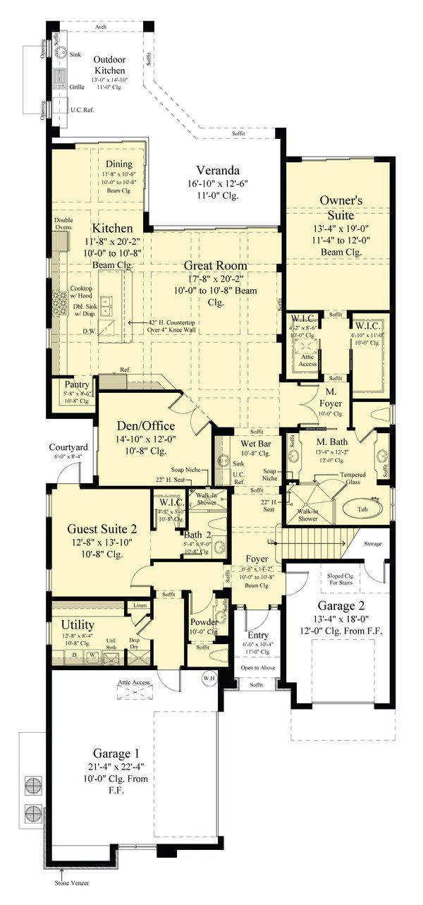 Dream House Plan - Floor Plan - Main Floor for Contemporary House Plan #930-552 - 5 bed, 4.5 bath