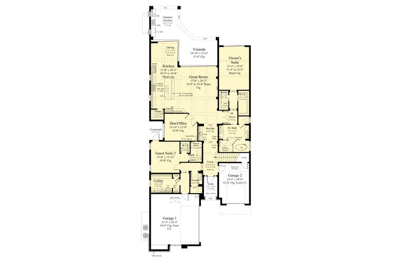 Dream House Plan - Floor Plan - Main Floor for Contemporary House Plan #930-552 - 5 bed, 4.5 bath