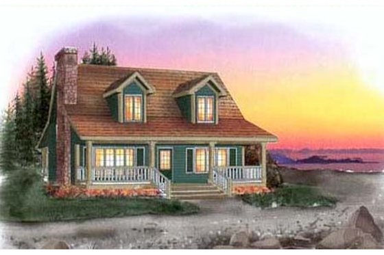 Exterior - Front Elevation for Cottage House Plan #409-1113 - 4 bed, 2 bath