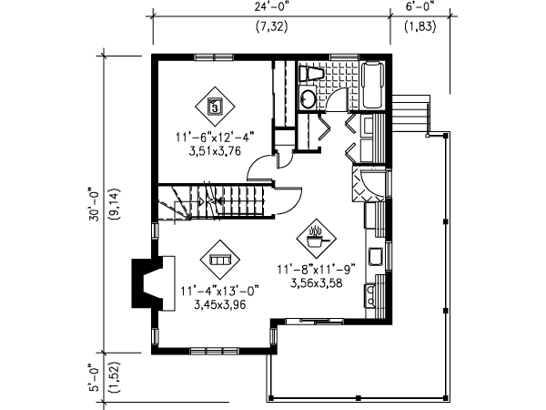 Country Floor Plan - Main Floor Plan #25-4196