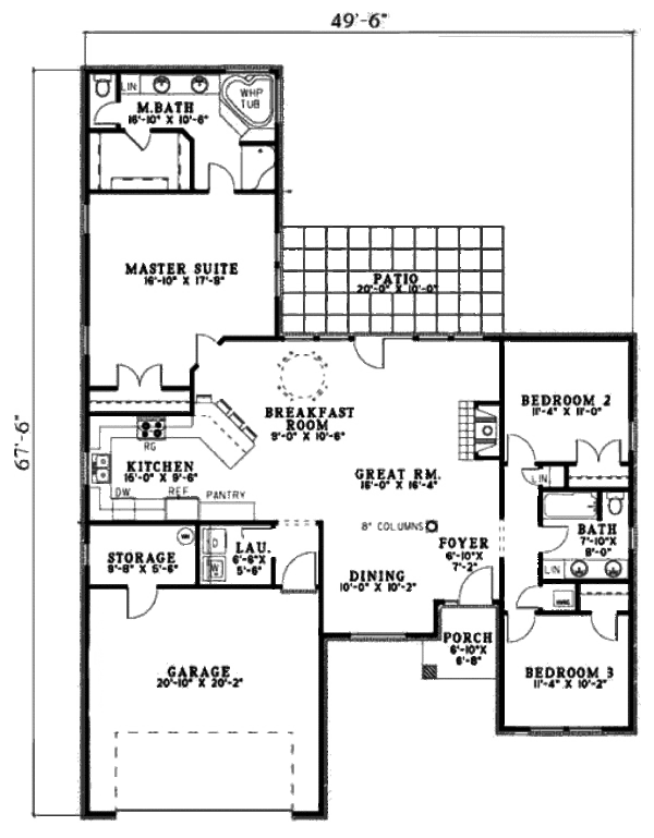 Traditional Floor Plan - Main Floor Plan #17-2285