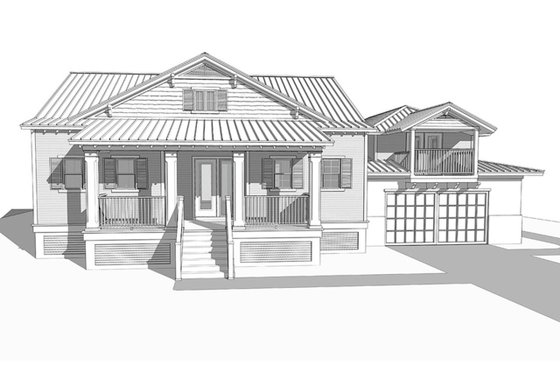 Exterior - Front Elevation 7 for Cottage House Plan #938-87 - 4 bed, 3 bath