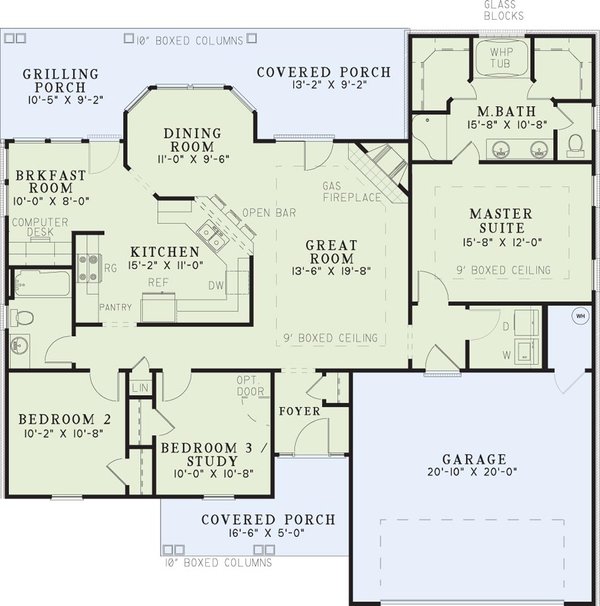 Dream House Plan - Traditional Floor Plan - Main Floor Plan #17-2292