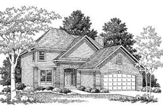 Exterior - Front Elevation for Traditional House Plan #70-352 - 4 bed, 2.5 bath