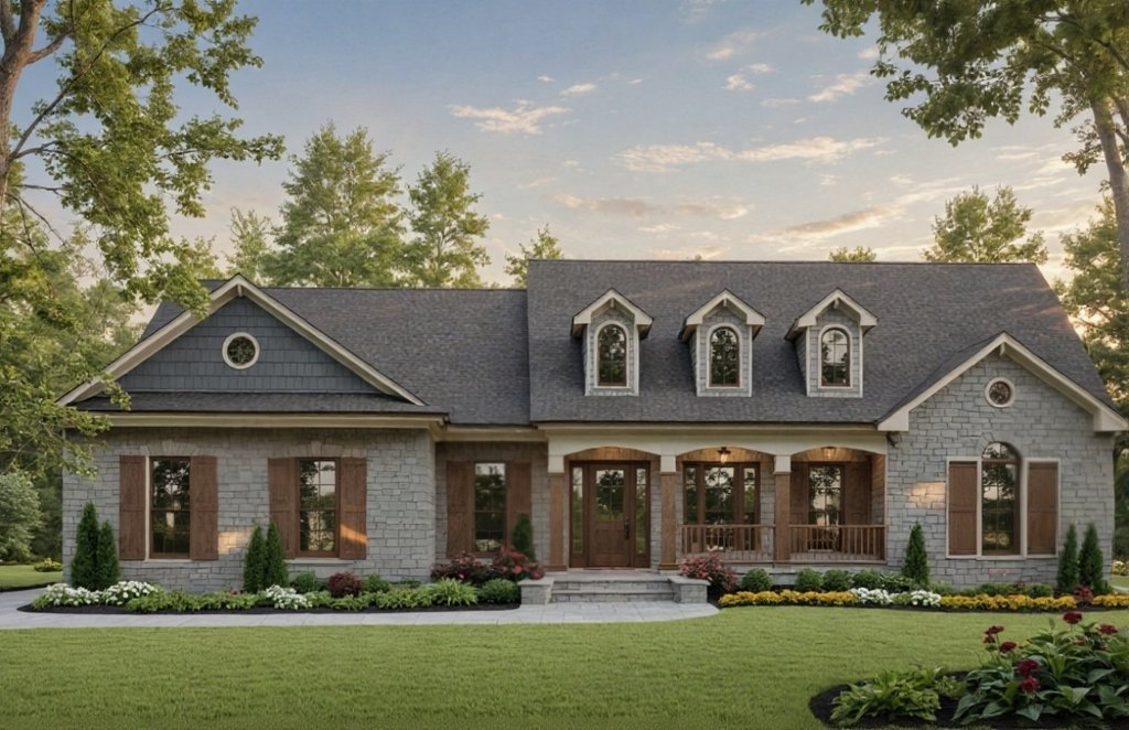 Exterior - Front Elevation 2 for Country House Plan #21-526 - 3 bed, 2.5 bath