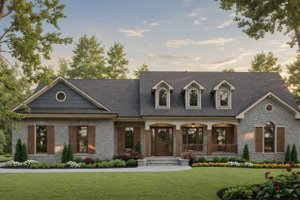 Exterior - Front Elevation for Country House Plan #21-526 - 3 bed, 2.5 bath