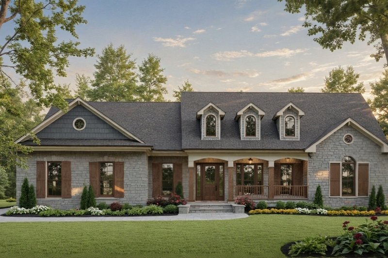 Exterior - Front Elevation 2 for Country House Plan #21-526 - 3 bed, 2.5 bath