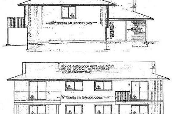 Exterior - Rear Elevation for Traditional House Plan #303-182 - 3 bed, 2 bath