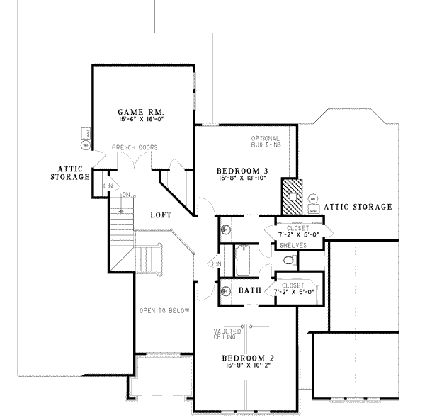 House Blueprint - European Floor Plan - Upper Floor Plan #17-529