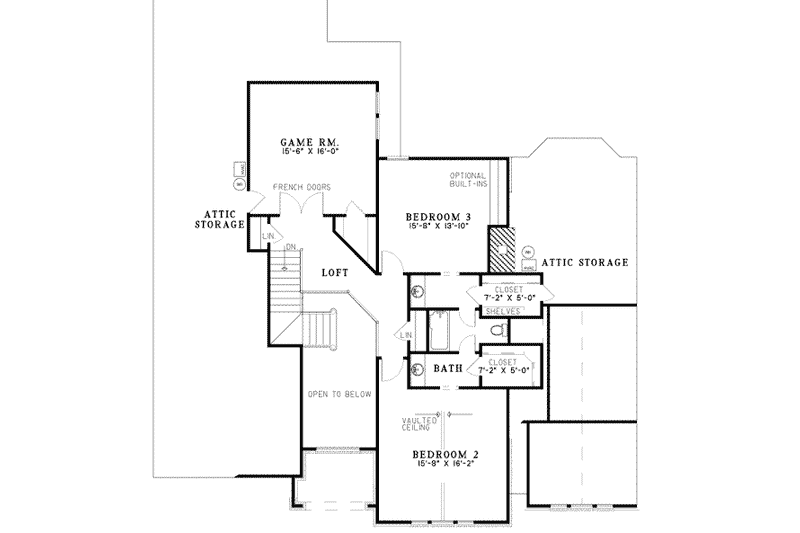 House Plan Design - Floor Plan - Upper Floor for European House Plan #17-529 - 3 bed, 3.5 bath