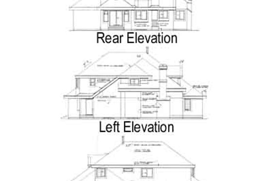 Exterior - Rear Elevation for Traditional House Plan #47-277 - 3 bed, 3 bath