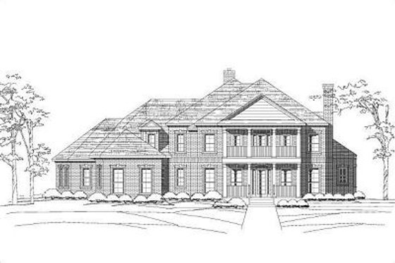 Exterior - Front Elevation for Colonial House Plan #411-806 - 4 bed, 4.5 bath