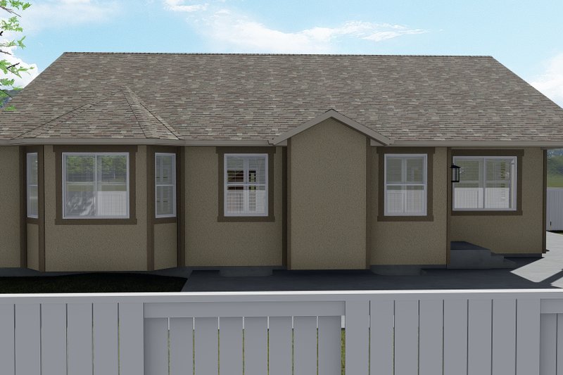 Architectural House Design - Exterior - Rear Elevation for Ranch House Plan #1060-12 - 5 bed, 3.5 bath
