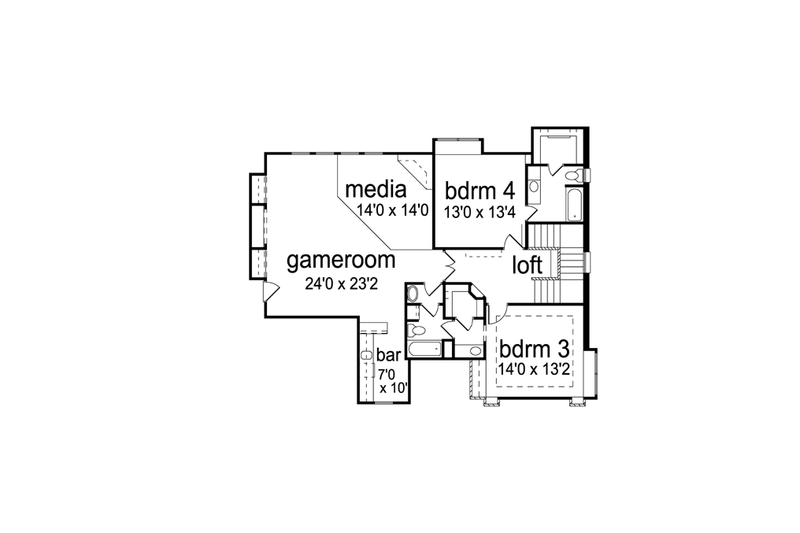 Home Plan - Floor Plan - Upper Floor for European House Plan #84-508 - 4 bed, 4 bath