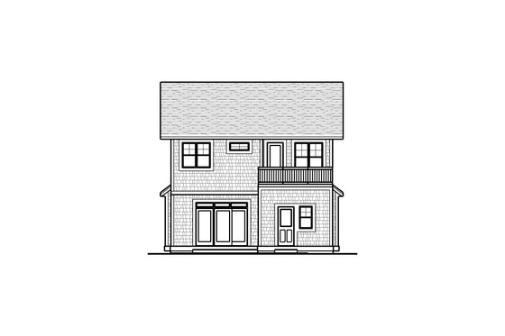 Exterior - Rear Elevation for Craftsman House Plan #51-566 - 3 bed, 2.5 bath
