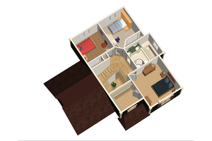 Floor Plan - Upper Floor 1 for Traditional House Plan #25-4558 - 3 bed, 1 bath