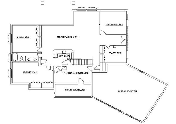 House Design - Modern Floor Plan - Lower Floor Plan #5-141