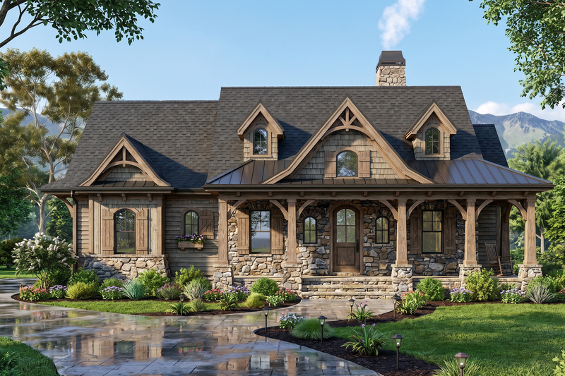 House Plan Design - Exterior - Front Elevation 4 for Traditional House Plan #54-705 - 3 bed, 2 bath