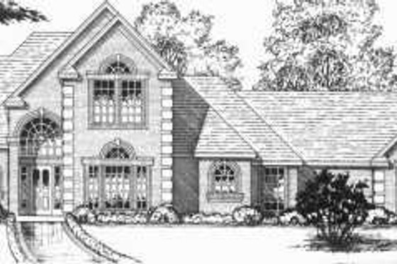 Exterior - Front Elevation for European House Plan #40-241 - 3 bed, 2.5 bath