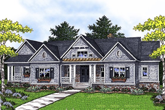 Front View - 4500 square foot traditional home