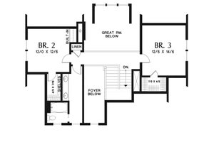 Floor Plan - Upper Floor for Farmhouse House Plan #48-940 - 3 bed, 2.5 bath