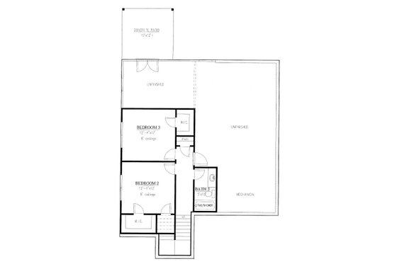 Floor Plan - Lower Floor for Cottage House Plan #437-117 - 3 bed, 3 bath