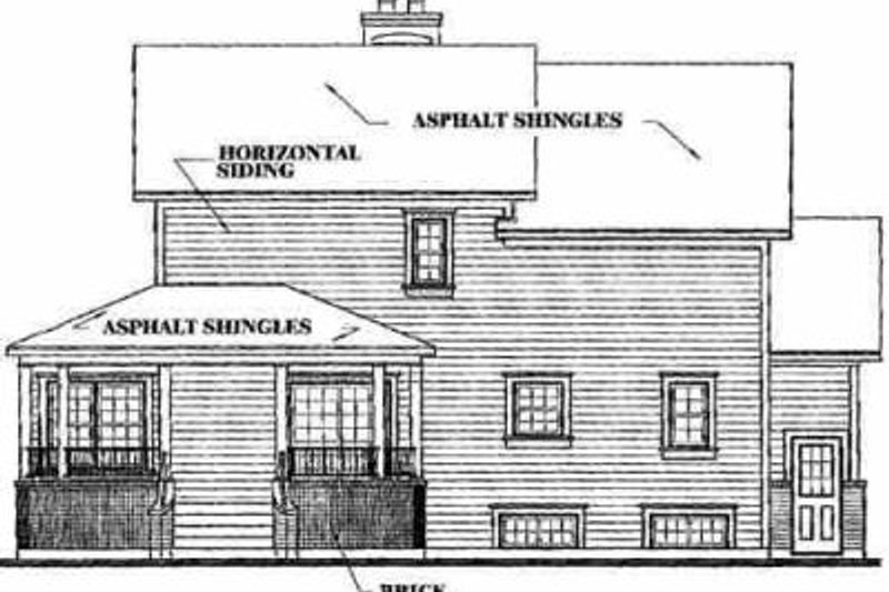 Architectural House Design - Exterior - Rear Elevation for Farmhouse House Plan #23-2008 - 4 bed, 2.5 bath