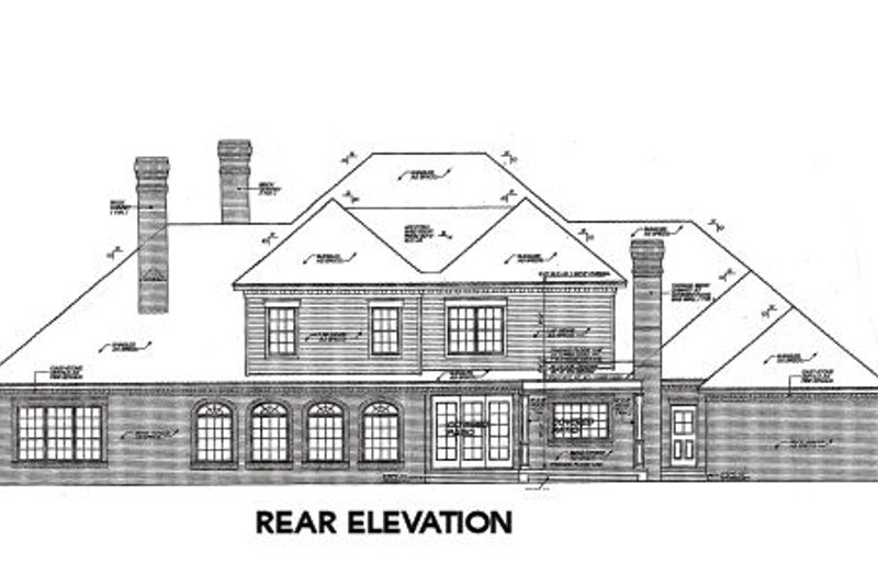 Home Plan - Exterior - Rear Elevation for European House Plan #310-642 - 4 bed, 3.5 bath