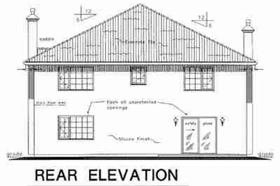 Exterior - Rear Elevation for European House Plan #18-9317 - 5 bed, 3 bath