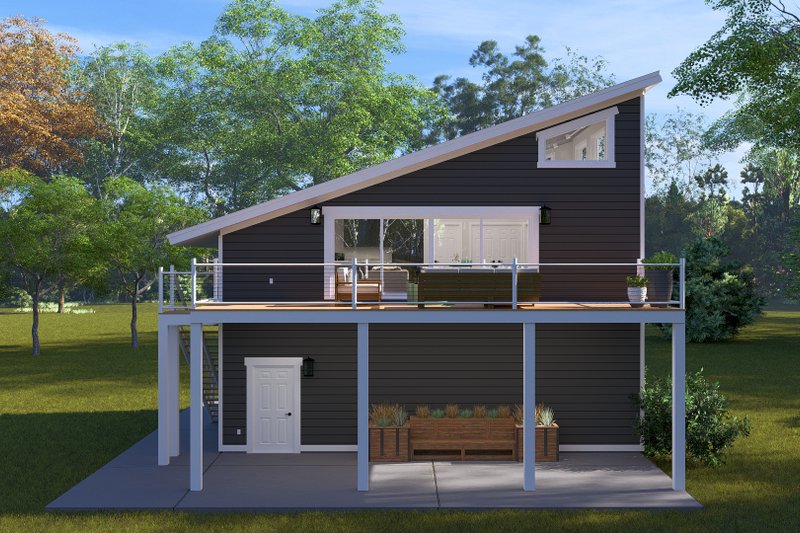 House Design - Exterior - Rear Elevation 1 for Modern House Plan #1060-283, 1.5 bath