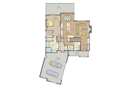 Floor Plan - Main Floor for Craftsman House Plan #1057-21 - 3 bed, 3 bath
