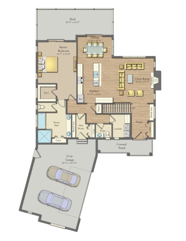 Home Plan - Craftsman Floor Plan - Main Floor Plan #1057-21