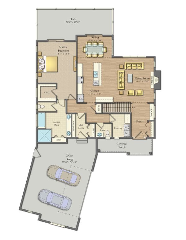 Dream House Plan - Craftsman Floor Plan - Main Floor Plan #1057-21