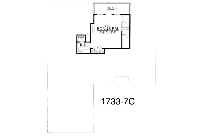 Home Plan - Floor Plan - Other Floor for Traditional House Plan #40-407 - 3 bed, 2 bath
