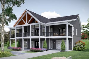 Southern Exterior - Front Elevation Plan #932-955