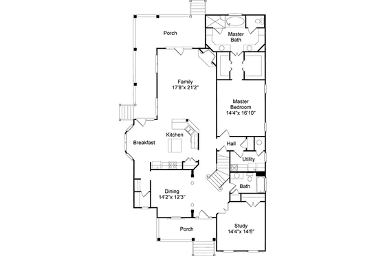 Floor Plan - Main Floor for Victorian House Plan #37-226 - 5 bed, 4 bath